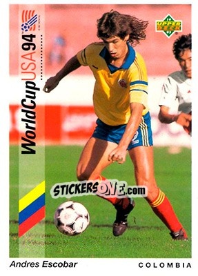 Sticker Andres Escobar - World Cup USA 1994. Preview English/German - Upper Deck