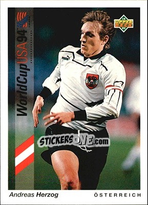 Sticker Andreas Herzog - World Cup USA 1994. Preview English/German - Upper Deck