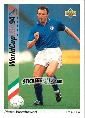 Sticker Pierto Vierchowod - World Cup USA 1994. Preview English/German - Upper Deck