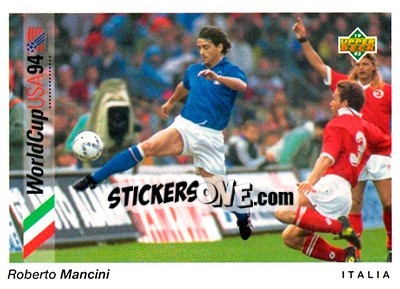 Sticker Roberto Mancini - World Cup USA 1994. Preview English/German n. 86 - Upper Deck