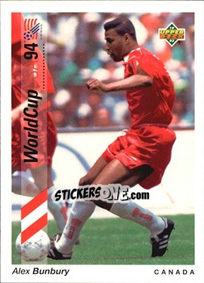 Sticker Alex Bunbury - World Cup USA 1994. Preview English/German - Upper Deck