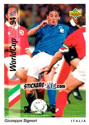 Sticker Giuseppe Signori - World Cup USA 1994. Preview English/German n. 93 - Upper Deck