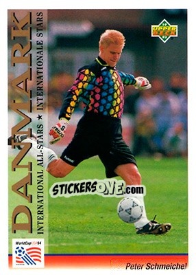 Sticker Peter Schmeichel - World Cup USA 1994. Preview English/German n. 102 - Upper Deck