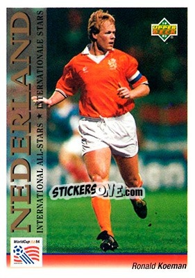 Sticker Ronald Koeman - World Cup USA 1994. Preview English/German n. 105 - Upper Deck
