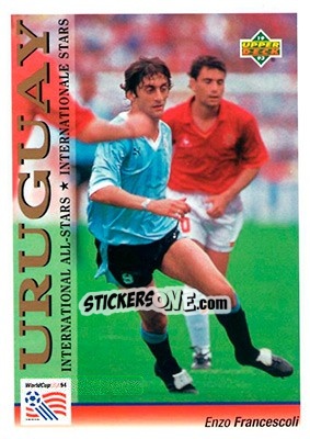 Sticker Enzo Francescoli - World Cup USA 1994. Preview English/German - Upper Deck
