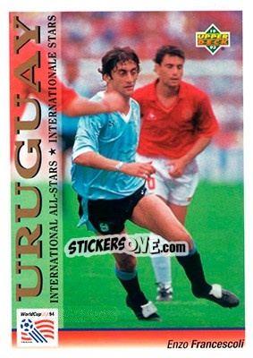 Sticker Enzo Francescoli - World Cup USA 1994. Preview English/German n. 117 - Upper Deck