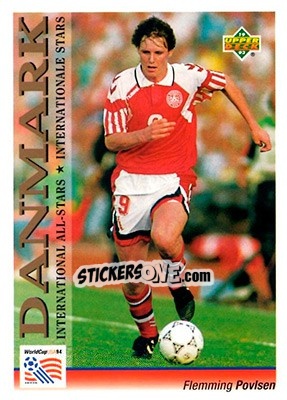Sticker Flemming Povlsen - World Cup USA 1994. Preview English/German - Upper Deck
