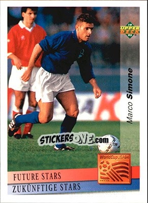 Sticker Marco Simone - World Cup USA 1994. Preview English/German - Upper Deck