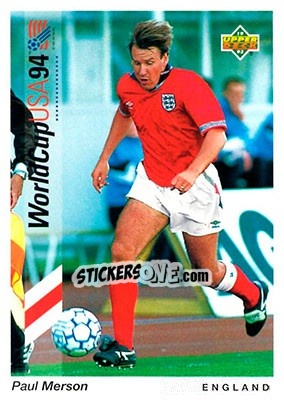 Sticker Paul Merson - World Cup USA 1994. Preview English/German - Upper Deck
