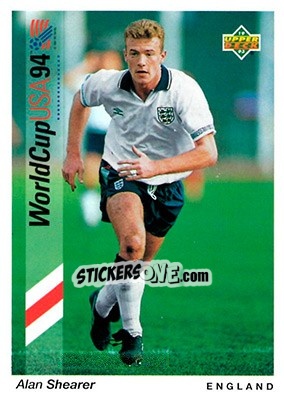 Sticker Alan Shearer - World Cup USA 1994. Preview English/German - Upper Deck