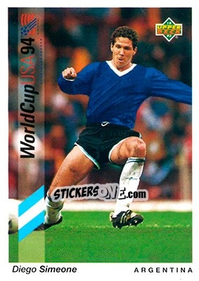 Cromo Diego Simeone - World Cup USA 1994. Preview English/German - Upper Deck