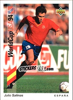 Sticker Julio Salinas - World Cup USA 1994. Preview English/German - Upper Deck