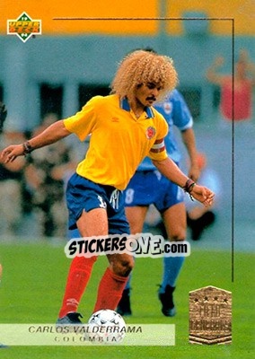 Sticker Carlos Valderrama - World Cup USA 1994. Preview English/German - Upper Deck