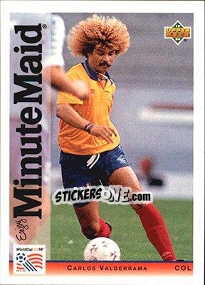 Sticker Carlos Valderrama - World Cup USA 1994. Preview English/German - Upper Deck