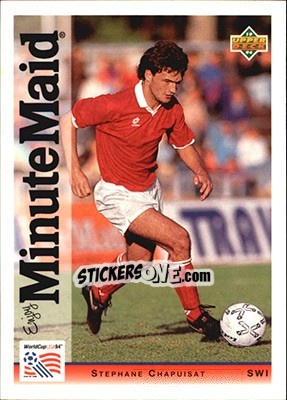 Sticker Stephane Chapuisat - World Cup USA 1994. Preview English/German - Upper Deck