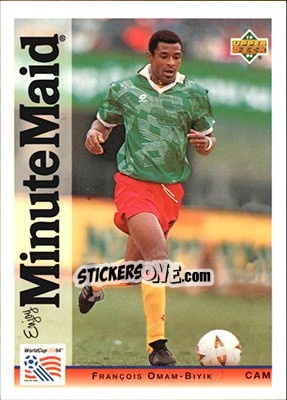 Sticker Francois Omam-Biyik - World Cup USA 1994. Preview English/German - Upper Deck