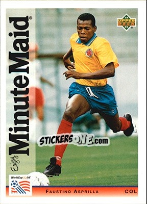 Sticker Faustinho Asprilla - World Cup USA 1994. Preview English/German - Upper Deck