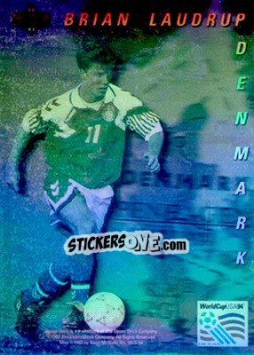 Sticker Brian Laudrup - World Cup USA 1994. Preview English/German n. WCH2 - Upper Deck