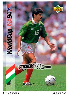 Sticker Luis Flores - World Cup USA 1994. Preview English/German n. 3 - Upper Deck