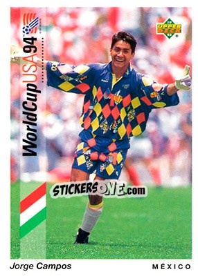 Sticker Jorge Campos - World Cup USA 1994. Preview English/German n. 17 - Upper Deck