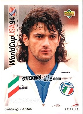 Sticker Gianluigi Lentini - World Cup USA 1994. Preview English/German - Upper Deck