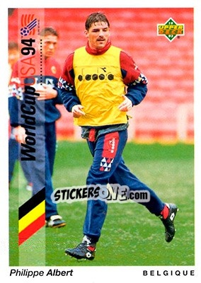 Sticker Philippe Albert - World Cup USA 1994. Preview English/German - Upper Deck