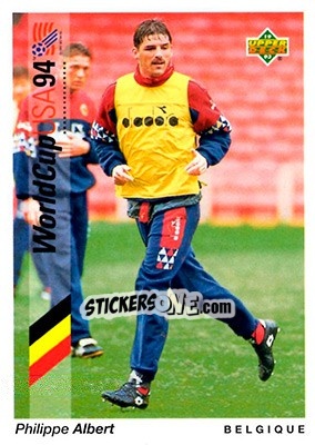 Sticker Philippe Albert - World Cup USA 1994. Preview English/German n. 50 - Upper Deck