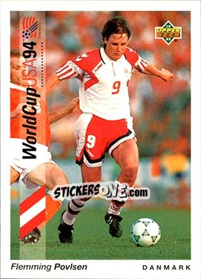 Sticker Flemming Povlsen - World Cup USA 1994. Preview English/German n. 54 - Upper Deck