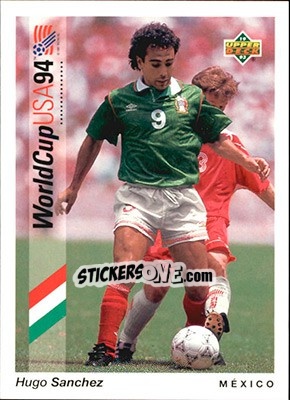 Sticker Hugo Sanchez - World Cup USA 1994. Preview English/German - Upper Deck