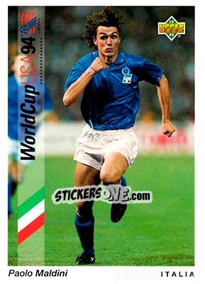 Sticker Paolo Maldini - World Cup USA 1994. Preview English/German n. 74 - Upper Deck
