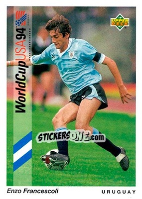 Sticker Enzo Francesscoli - World Cup USA 1994. Preview English/German n. 84 - Upper Deck