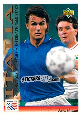 Sticker Paolo Maldini - World Cup USA 1994. Preview English/German n. 104 - Upper Deck