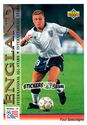 Sticker Paul Gascoigne - World Cup USA 1994. Preview English/German - Upper Deck