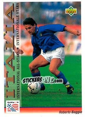 Sticker Roberto Baggio - World Cup USA 1994. Preview English/German n. 110 - Upper Deck