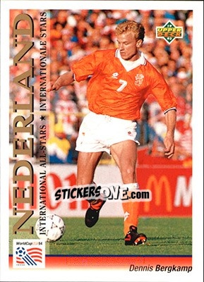 Sticker Dennis Bergkamp - World Cup USA 1994. Preview English/German n. 123 - Upper Deck