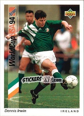 Sticker Dennis Irwin - World Cup USA 1994. Preview English/German - Upper Deck