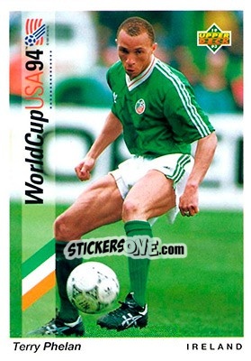 Sticker Terry Phelan - World Cup USA 1994. Preview English/German - Upper Deck
