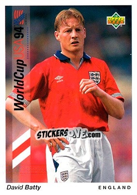 Sticker David Batty - World Cup USA 1994. Preview English/German - Upper Deck