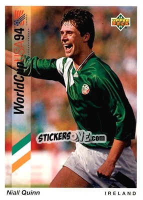 Sticker Niall Quinn - World Cup USA 1994. Preview English/German - Upper Deck