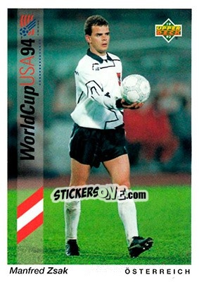 Sticker Manfred Zsak - World Cup USA 1994. Preview English/German - Upper Deck