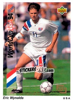 Sticker Eric Wynalda - World Cup USA 1994. Preview English/German n. F11 - Upper Deck