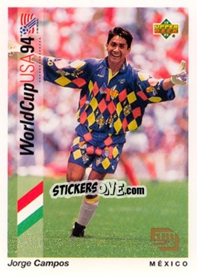 Sticker Jorge Campos - World Cup USA 1994. Preview English/German n. F16 - Upper Deck