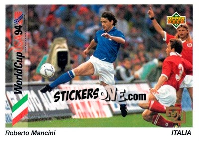 Sticker Roberto Mancini - World Cup USA 1994. Preview English/German n. F18 - Upper Deck