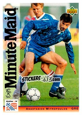 Sticker Anastasios Mitropoulos - World Cup USA 1994. Preview English/German - Upper Deck