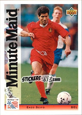 Sticker Enzo Scifo - World Cup USA 1994. Preview English/German n. P16 - Upper Deck