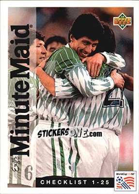 Cromo Checklist P1-P25 - World Cup USA 1994. Preview English/German - Upper Deck