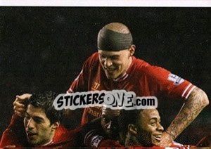 Sticker Daniel Sturridge Mobed By Team-Mates - Liverpool FC 2014-2015 n. 87 - Panini