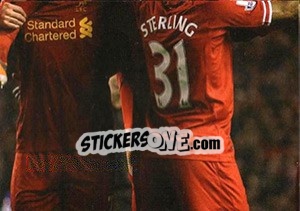 Sticker Daniel Sturridge mobed by team-mates - Liverpool FC 2014-2015 - Panini