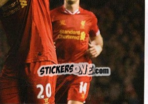 Sticker Daniel Sturridge Mobed By Team-Mates - Liverpool FC 2014-2015 n. 91 - Panini