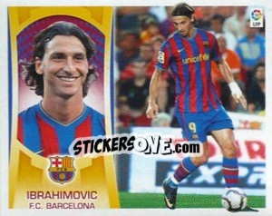 Sticker #14 - Ibrahimovic (Barcelona) Nueva Imagen - Liga Spagnola  2009-2010 - Colecciones ESTE